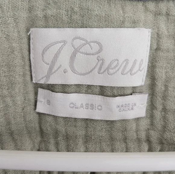 J. Crew Garcon Classic Double Gauze Green Long Sleeve - Picture 3 of 6